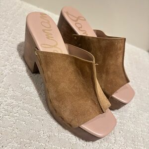Sam Edelman Josselyn Brown Suede Mules for Women (Size 7)